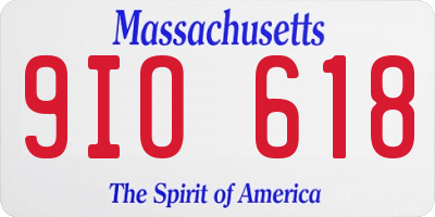 MA license plate 9IO618