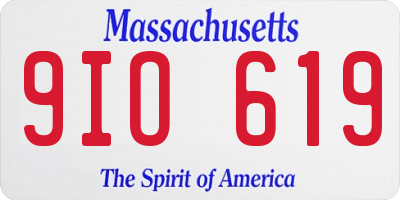 MA license plate 9IO619