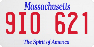 MA license plate 9IO621