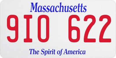 MA license plate 9IO622