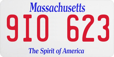 MA license plate 9IO623