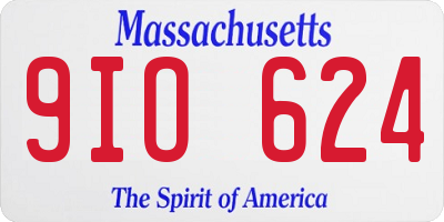 MA license plate 9IO624