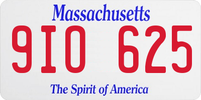 MA license plate 9IO625
