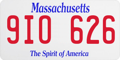 MA license plate 9IO626