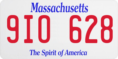 MA license plate 9IO628