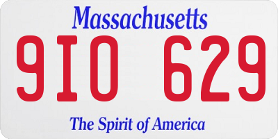 MA license plate 9IO629