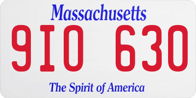 MA license plate 9IO630