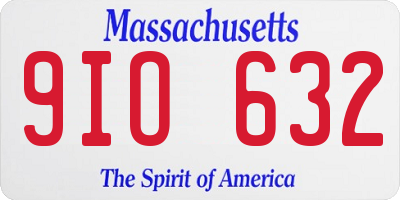 MA license plate 9IO632