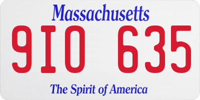 MA license plate 9IO635