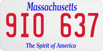 MA license plate 9IO637