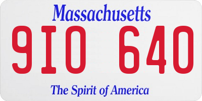 MA license plate 9IO640
