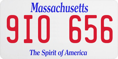 MA license plate 9IO656