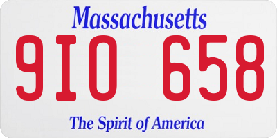 MA license plate 9IO658