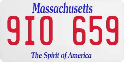 MA license plate 9IO659