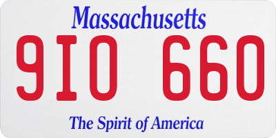 MA license plate 9IO660