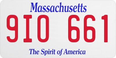 MA license plate 9IO661