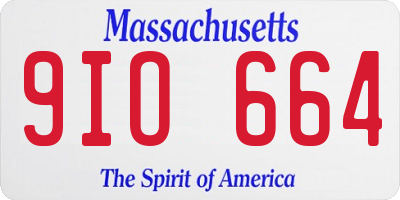 MA license plate 9IO664