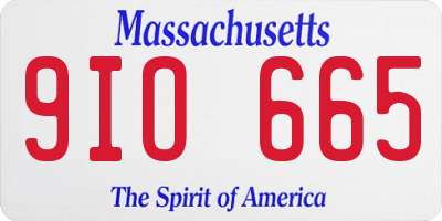 MA license plate 9IO665