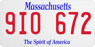 MA license plate 9IO672