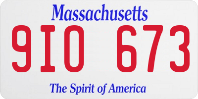 MA license plate 9IO673