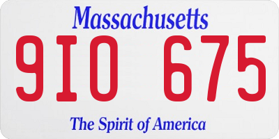 MA license plate 9IO675