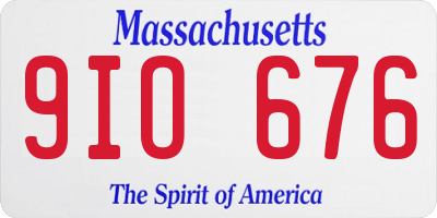 MA license plate 9IO676