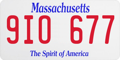 MA license plate 9IO677