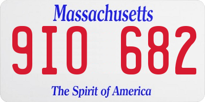 MA license plate 9IO682