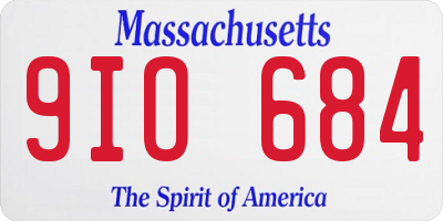 MA license plate 9IO684