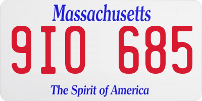 MA license plate 9IO685