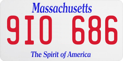 MA license plate 9IO686