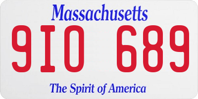 MA license plate 9IO689
