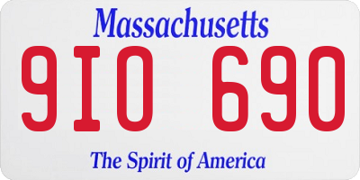 MA license plate 9IO690
