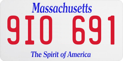 MA license plate 9IO691