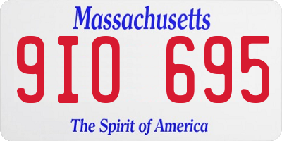 MA license plate 9IO695