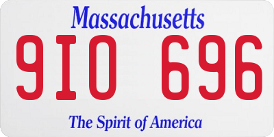 MA license plate 9IO696