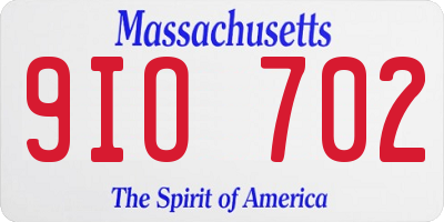 MA license plate 9IO702