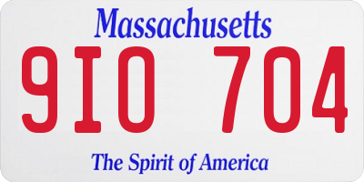 MA license plate 9IO704