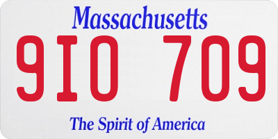 MA license plate 9IO709