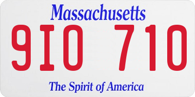 MA license plate 9IO710
