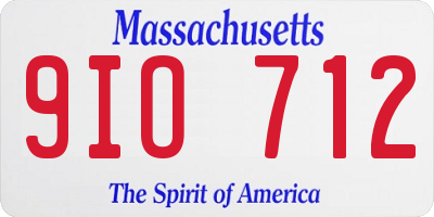 MA license plate 9IO712
