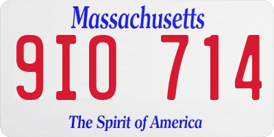 MA license plate 9IO714