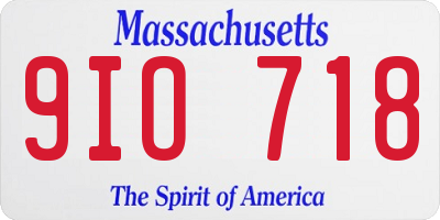 MA license plate 9IO718