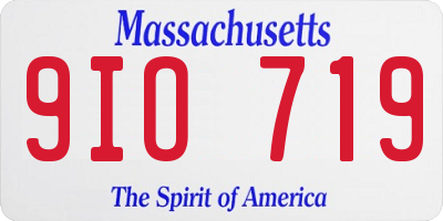 MA license plate 9IO719
