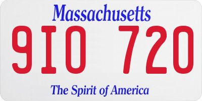 MA license plate 9IO720