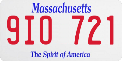 MA license plate 9IO721