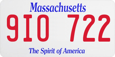 MA license plate 9IO722