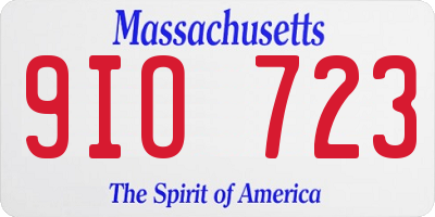 MA license plate 9IO723
