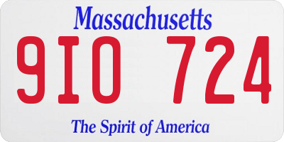 MA license plate 9IO724