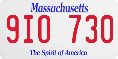 MA license plate 9IO730